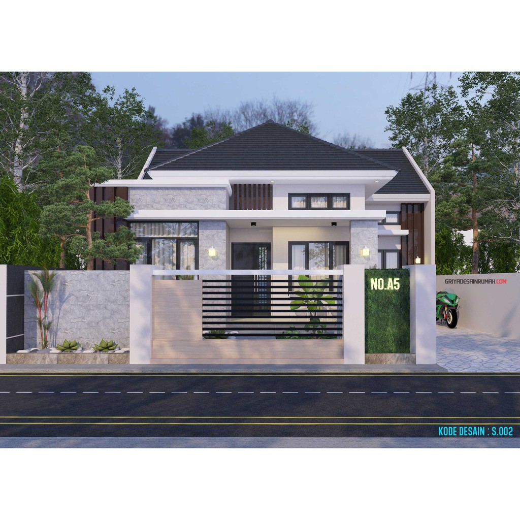 Jual Desain Rumah 1 Lantai Ukuran 12x20 Meter 4 Kamar Tidur Minimalis Indonesia Shopee Indonesia