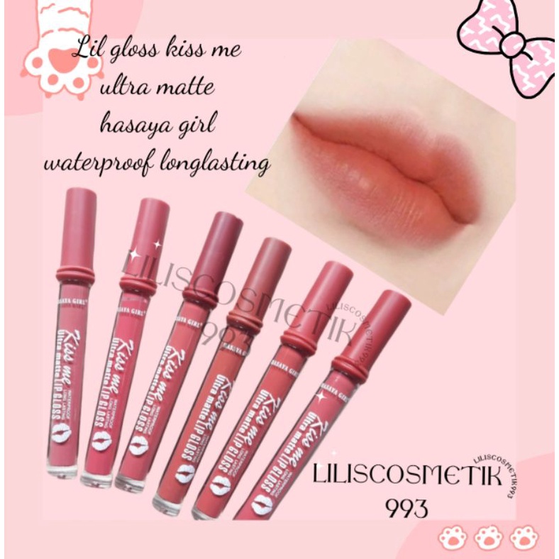 LIP GLOSS KISS ME ULTRA MATTE NUDE JH-3759/LIPGLOSS HASAYA GIRL WATERPROOF LONGLASTING