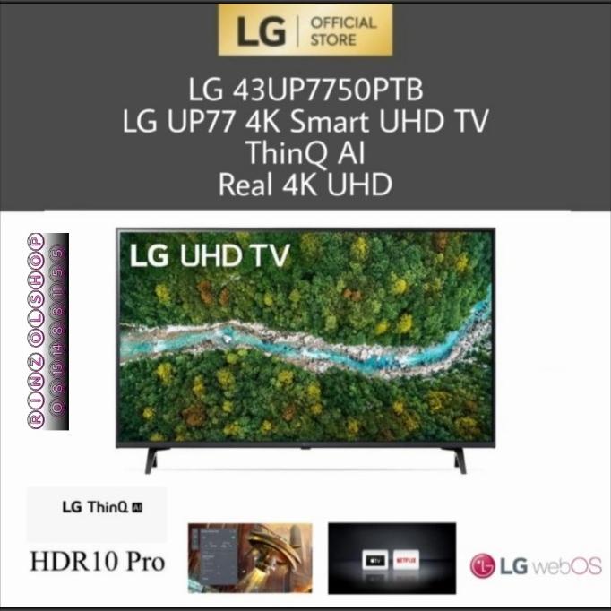 LED TV LG 43UP7750 SMART TV UHD 4K AI THINQ 43UP7750PTB Termurah