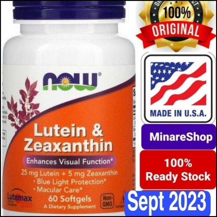 Jual Now Foods Food Lutein & Zeaxanthin, 60 Softgels Mata Blue Light