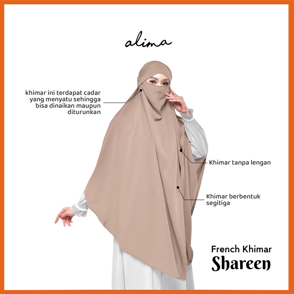 French Khimar Wolfis Premium Free Tali SHAREEN by Alima