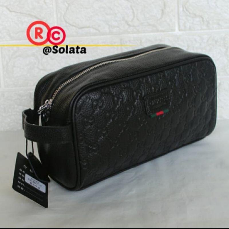 handbag gucci pria wanita - pouchbag kulit asli - tas tangan pria kulit asli