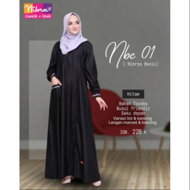 Gamis Nibras NBC 01 HITAM disc 10%