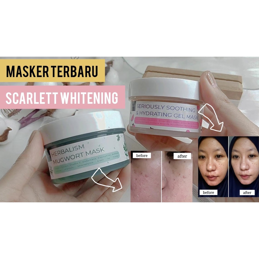 [ORI] Paket Masker 2in1 Scarlett Seriously Soothing + Hydrating Gel Mask Perawatan Kulit Berminyak &amp; Berjerawat - BPOM