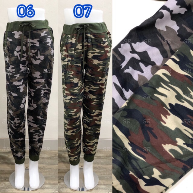 Celana Jogger Army Loreng Wanita Nyaman Melar Jumbo