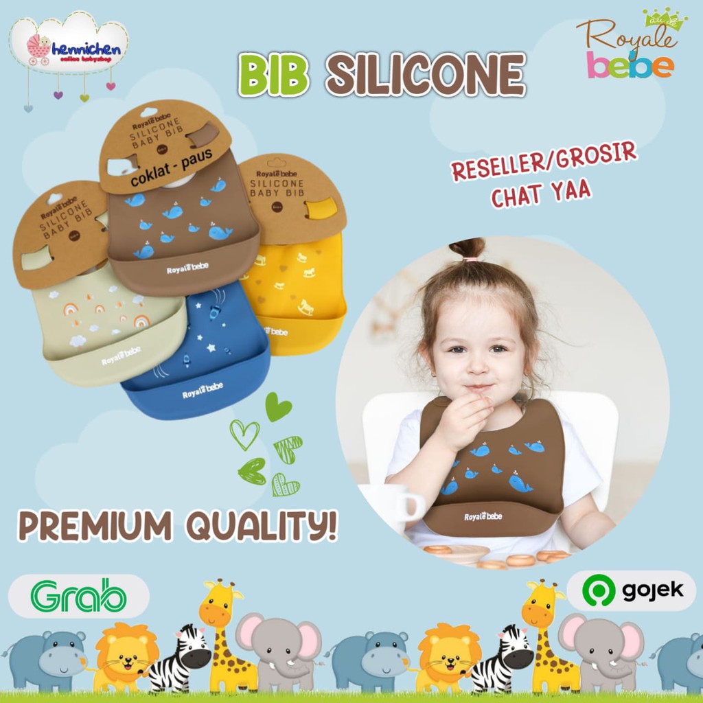 ROYALE BEBE BIB SILICONE SLABER SILIKON BAYI TATAKAN MAKAN BAYI