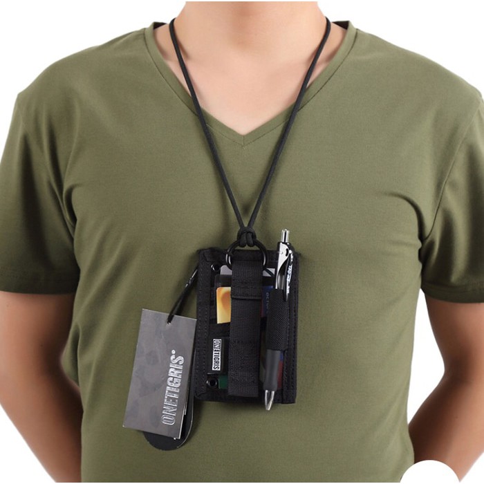 

Tactical ID Card Holder OneTigris Patch Neck Lanyard Black