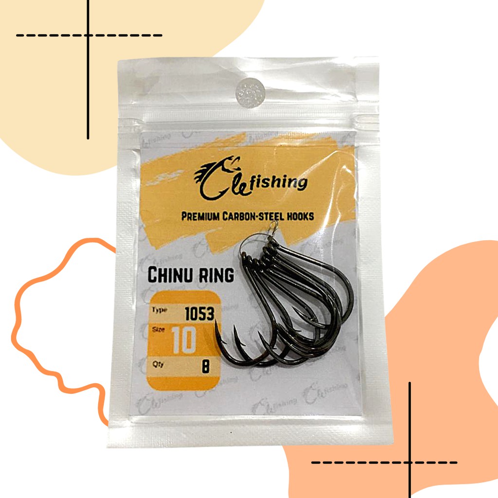 Kail Pancing Carbon Karbon Chinu Ring 1053 No 10 Kuat Tajam Hitam CleFishing