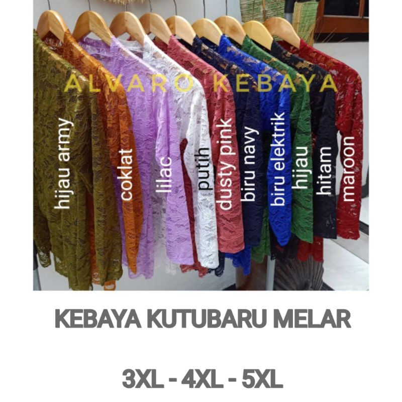 Kebaya kutubaru brokat halus bigsize jumbo strait modern atasan brukat ready stock real pict siap pakai bahan adem