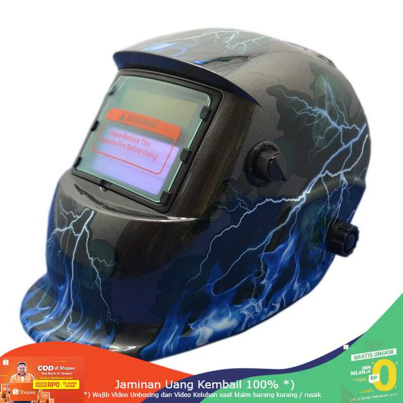 (BISA COD) RVOSTR VERMARK Helm Las Otomatis Auto Darkening Motif Lightning - HW-013