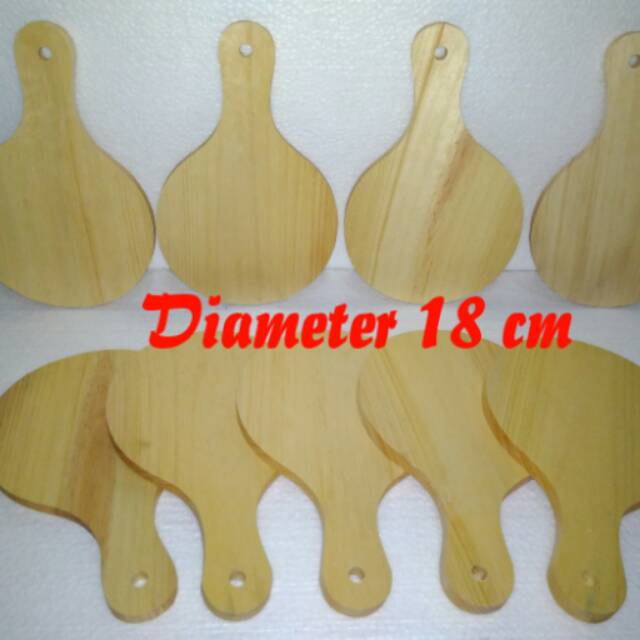 Talenan / Telenan / Telnan Kayu Pinus diameter 18 cm / Wooden Cutting Board / Talenan Pizza