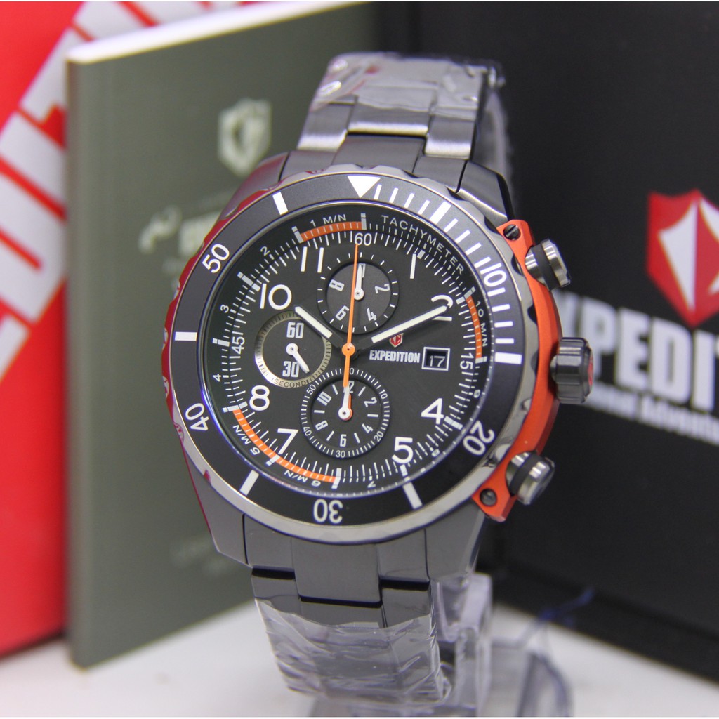 EXPEDITION 6795 PRIA BLACK ORANGE ORIGINAL EXP6795 EXP 6795 JAM TANGAN COWOK ARLOJI COWOK