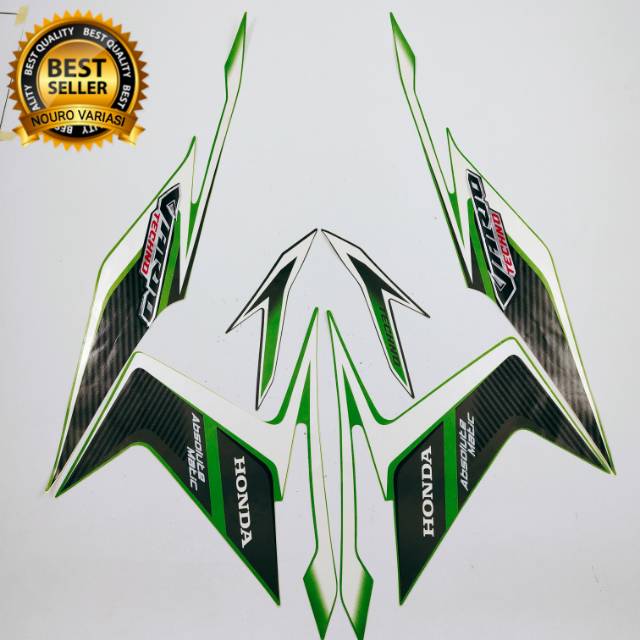 striping honda vario techno 110 karbu 2011 hijau standar stiker motor