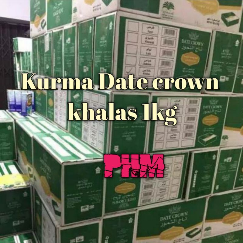 

BARU EXP 2025 DATE CROWN KHALAS 1kg PER DUS/KEMASAN BUKA ATAS