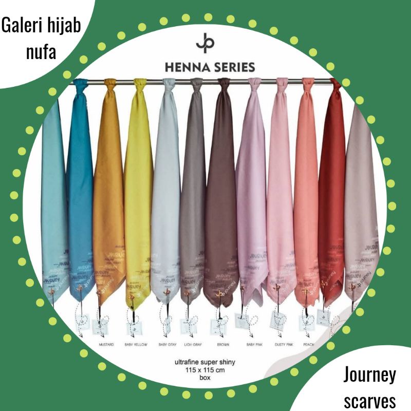 HENNA SERIES || NEW HIJAB SEGIEMPAT ADEM POLOS ORI JOURNEY || TERLARIS COD