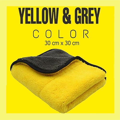 FS KAIN LAP MICROFIBER 400GSM 30X30CM KAIN LAP KUNING MOBIL MOTOR SERBAGUNA 2 SISI / OTOMOTIF TOWEL