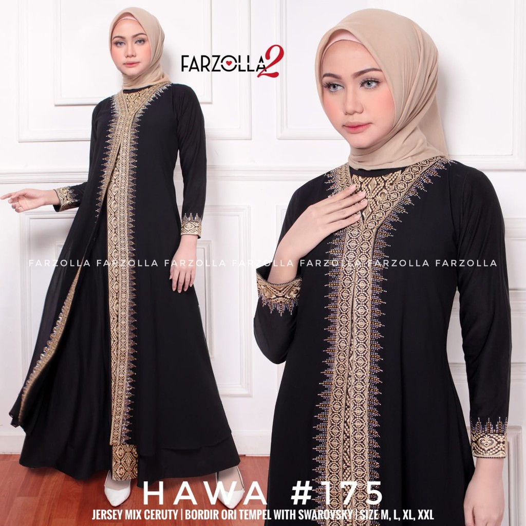 SUPER BEST SELLER HAWA 175 FARZOLLA2 | GAMIS ABAYA | BAJU WANITA KEKINIAN | ABAYA HITAM TERBARU