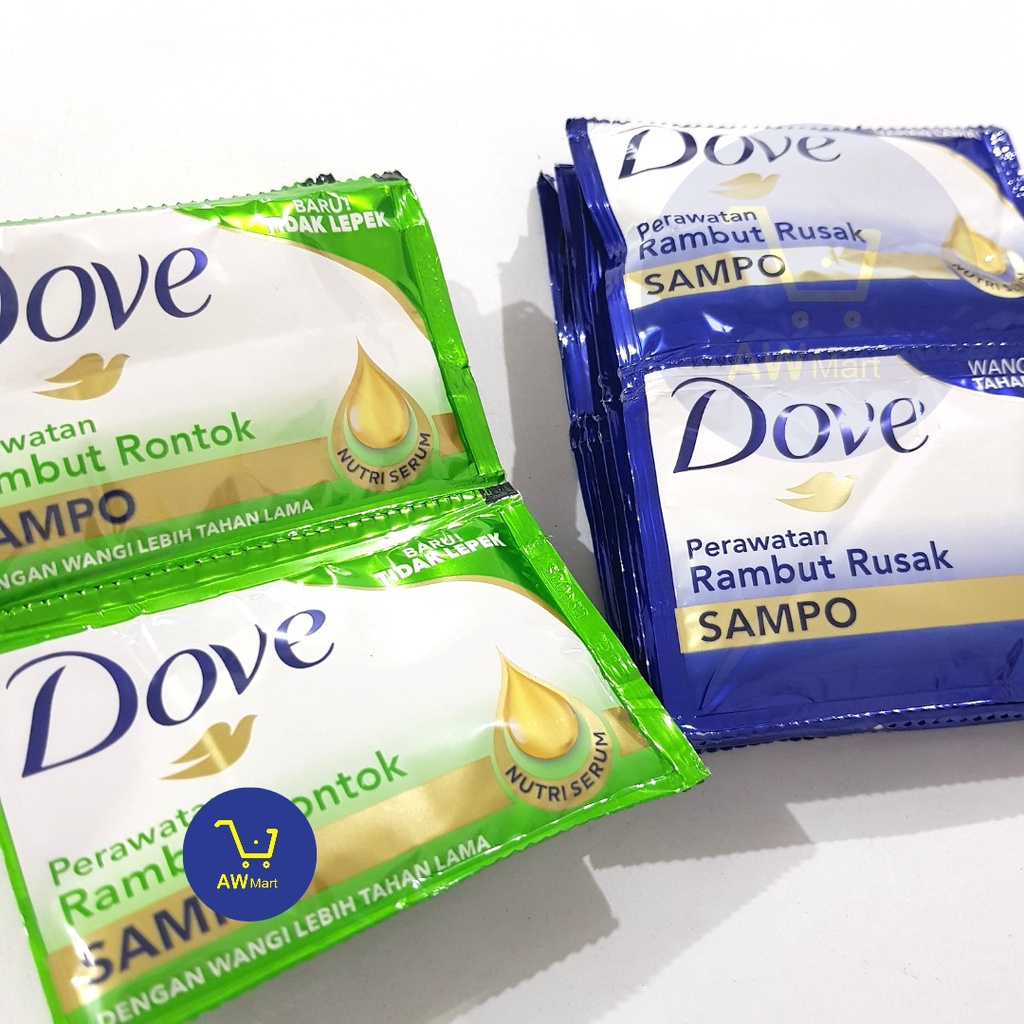 DOVE SHAMPOO 12 SACHET X 9 ML RENCENG - Perawatan Rambut Rusak &amp; Rontok