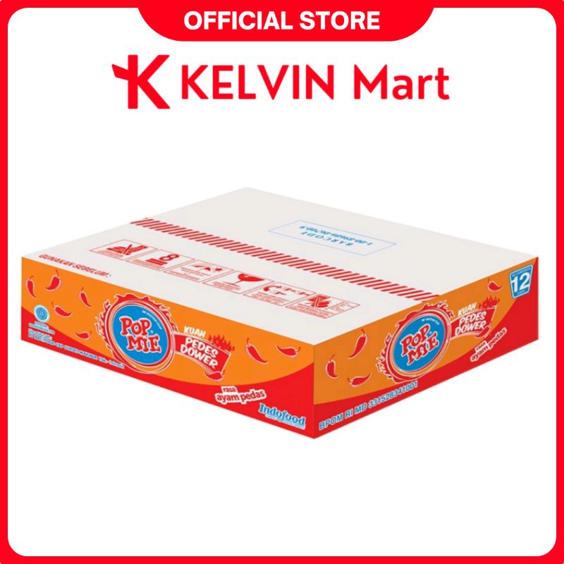 

Pop Mie Mi Instan Kuah Pedes Dower Ayam Cup 75g x 12 pcs | KELVIN Mart