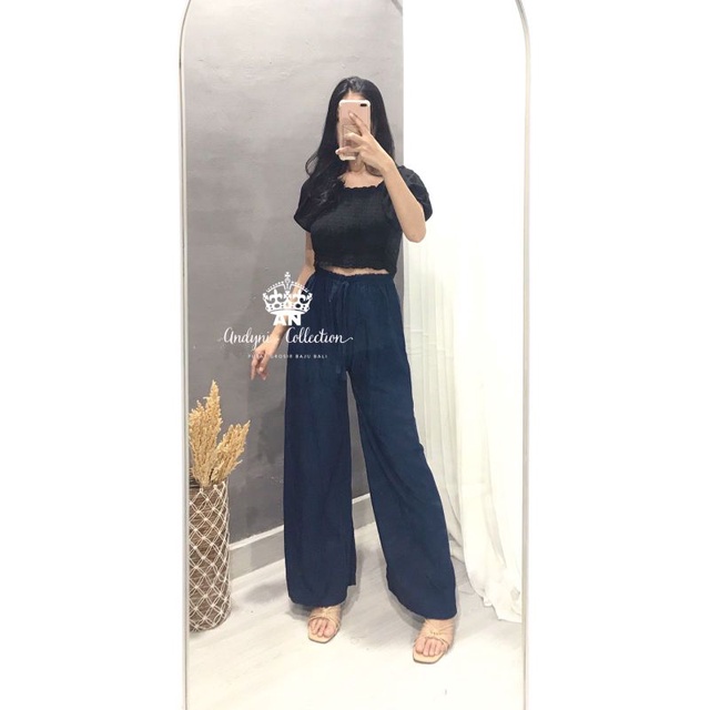 celana kulot polos full karet-4