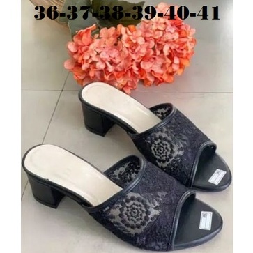 Sandal Wanita Chuky Heels Sandal Murah Sandal pesta Sandal Kekinian Sandal Brukat Hak 5 Cm N3L