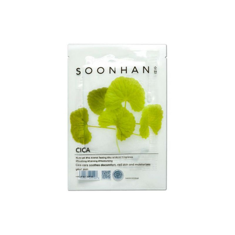 [BPOM] Soonhan Sheet Mask1EA - Cica | Hibiscus | Chameleon Plant - Masker Wajah