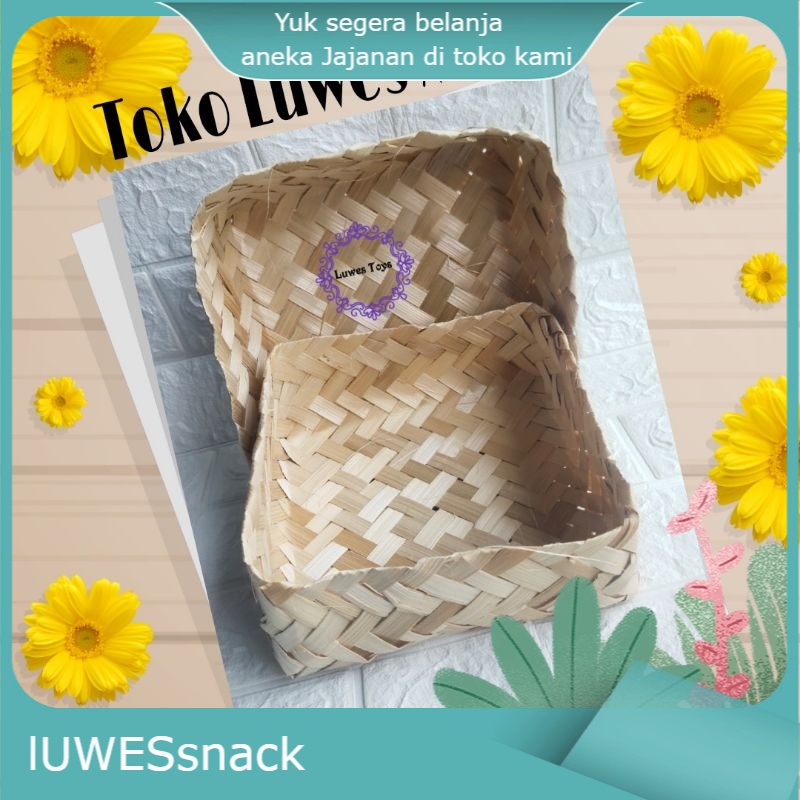 

Besek bambu sepasang atas bawah uk.20x20- box nasi-kotak nasi-box hampers-anyaman bambu-box jadul