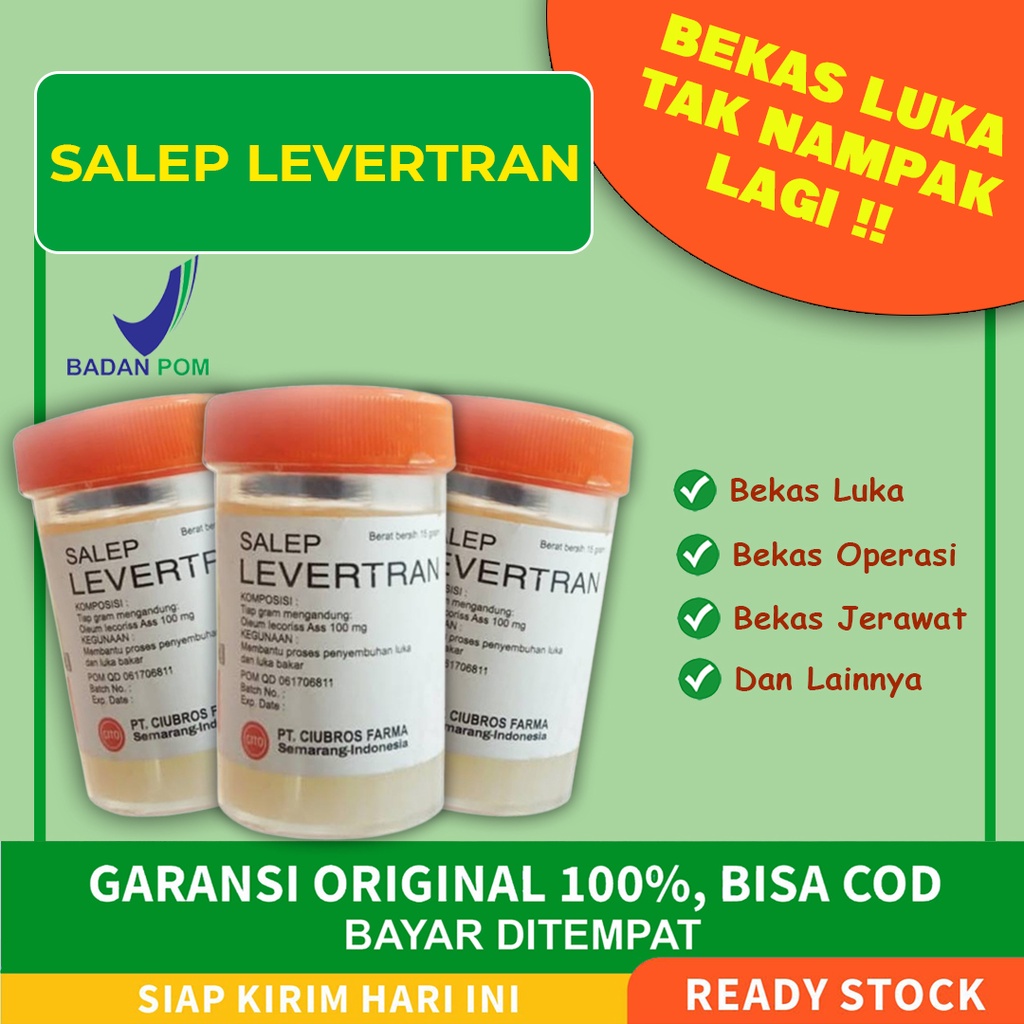 SALEP BEKAS LUKA LEVERTRAN - SALEP BEKAS LUKA BPOM HILANGKAN BEKAS LUKA, BEKAS CACAR, BEKAS OPERASI, KELOID, BEKAS GATAL