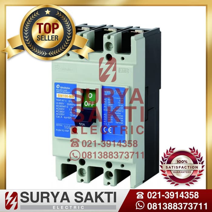 MCCB Ekonomi Series BM100-MN / BM100 MN 3P Shihlin MCCB