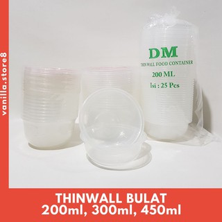 THINWALL BULAT / CUP PUDING / ICE CREAM / SALAD UKURAN 200ml 300ml