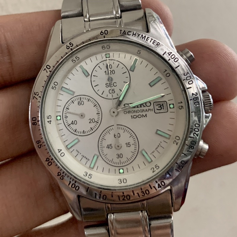 Jam Tangan SEIKO Chronograph 7t92 bkn Automatic Original Mulus Bekas