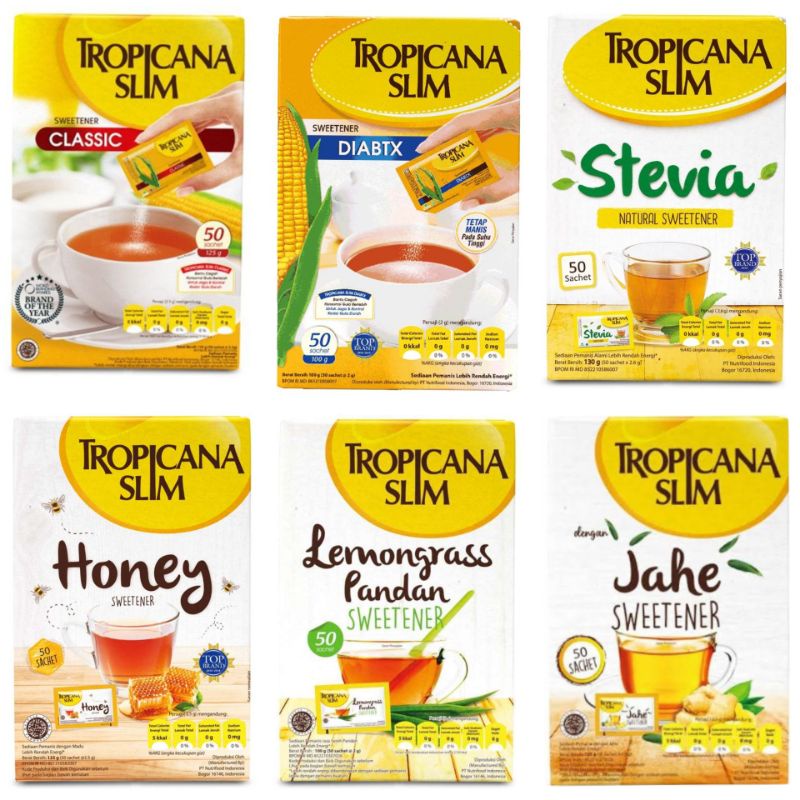 

TROPICANA SLIM Sweetener 50 Sachet - Pemanis TROPICANA SLIM isi 50 Sachet