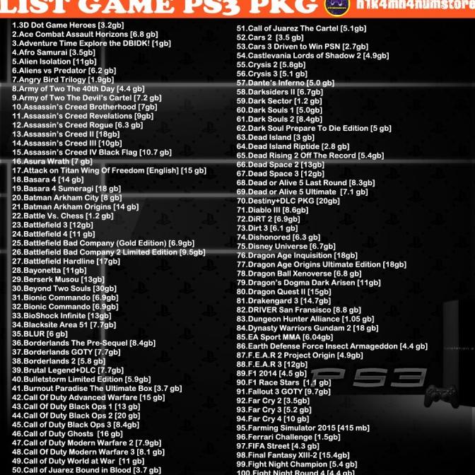 BISA COD Game ps3 folder via flashdisk 32gb