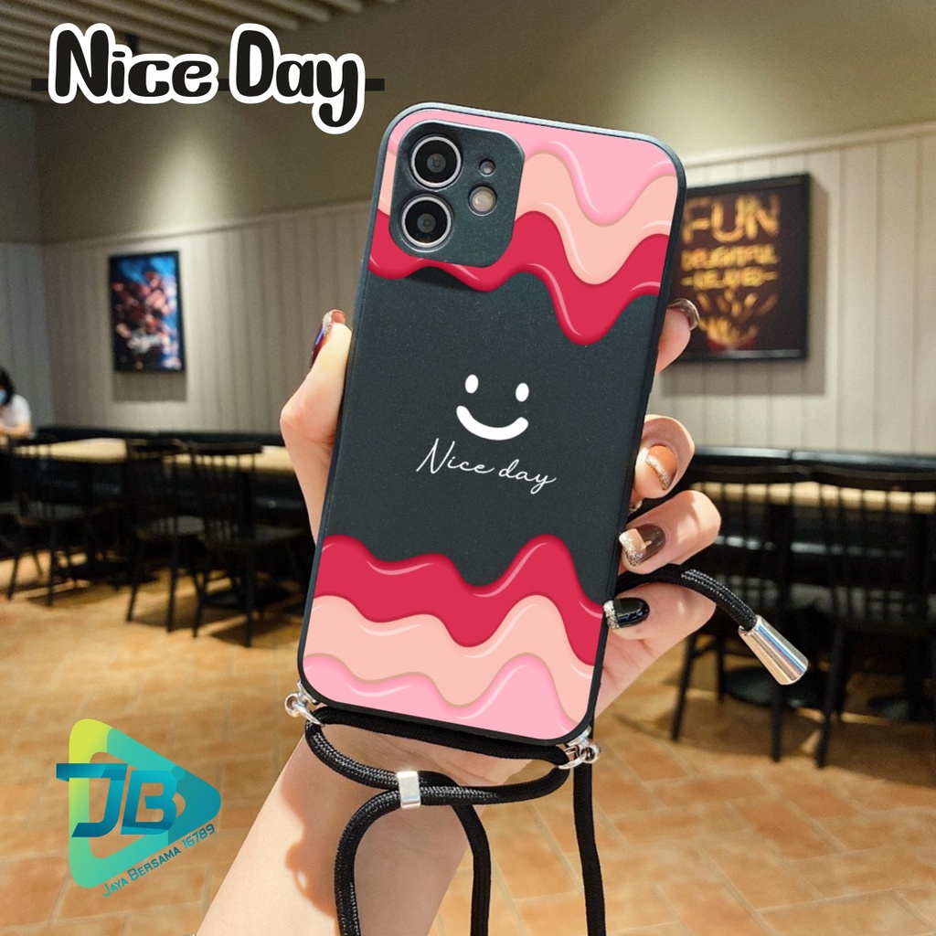 SOFTCASE SILIKON SLINGCASE TALI LANYARD STRAP PHONE MACARON PELINDUNG KAMERA NICE DAY OPPO VIVO SAMSUNG XIAOMI REALME IPHONE ALL TYPE JB5383