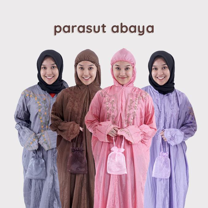 BARU / mukena murah traveling parasut abaya terusan - Putih / Berkualitas