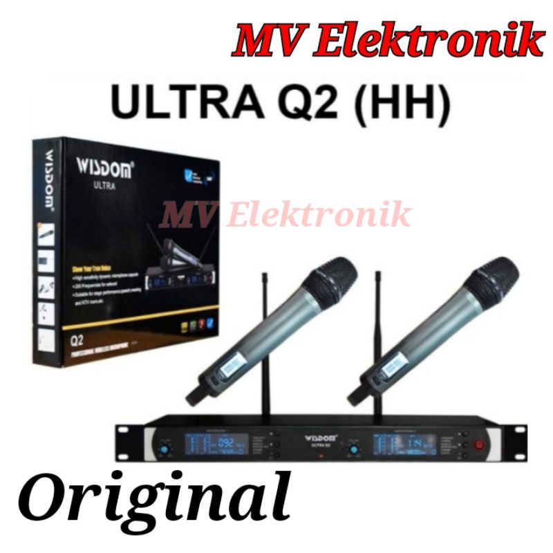 Mic Wireless Wisdom Q2 Profesional Microphone Wireless Original