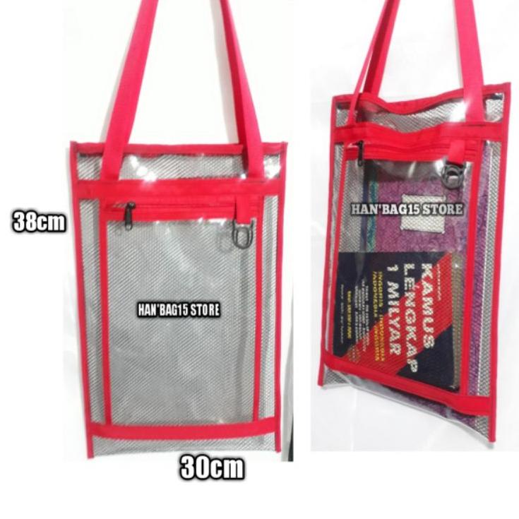 Trendy Tas Transparan Bahu Wanita Original/Tas Totebag Transparan Mika tebal 04