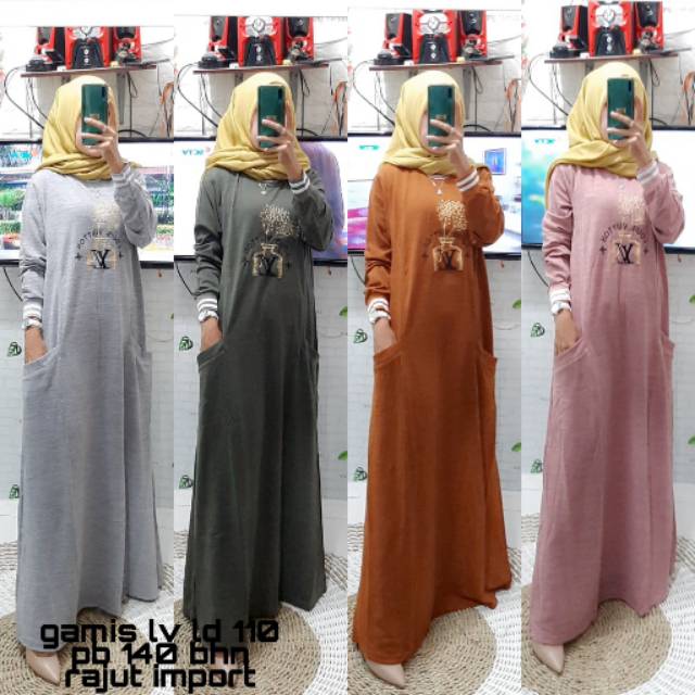 Gamis LV ld 110/PB 140/rajut import