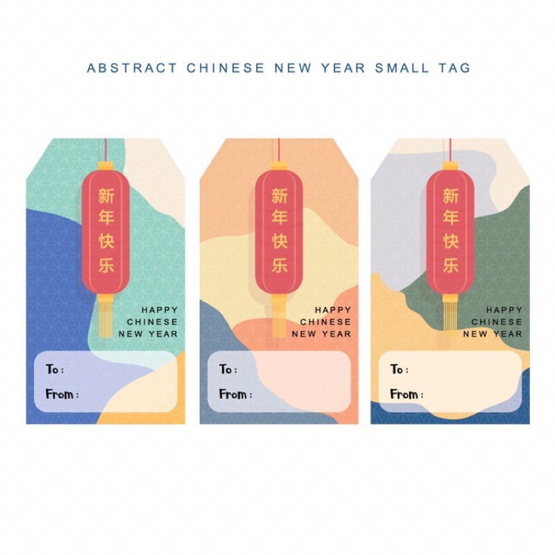 

Abstract Chinese New Year hang tag Kartu Ucapan Tahun baru Imlek Angpao Greeting cards Sincia