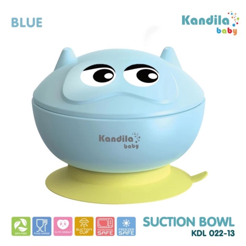 Kandila Baby Suction Bowl KDL022-13 - Mangkok Makan Anak Bayi Mpasi Dengan Penutup Mangkok