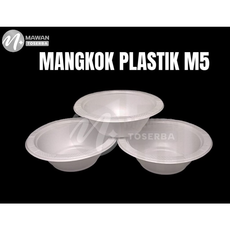 Mangkok plastik putih susu ukuran M5 mangkok kecil small