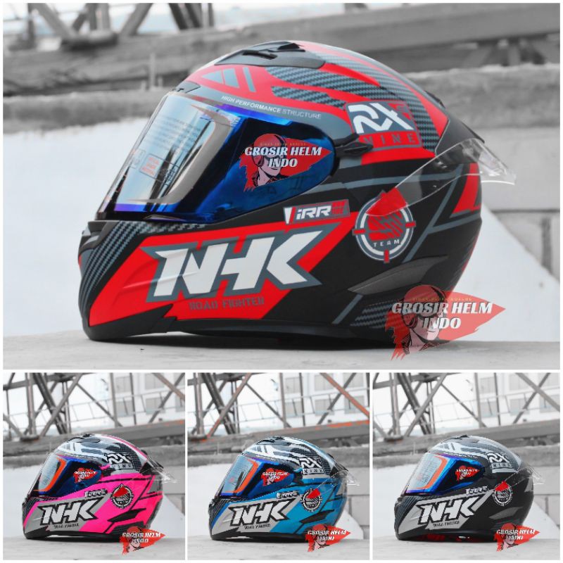 HELM NHK RX9 PAKET GANTENG_NHK RACER X RED PINK BLUE_ORIGINAL DOT NHK HELMET_FREE TAS NHK RX9 ASLI