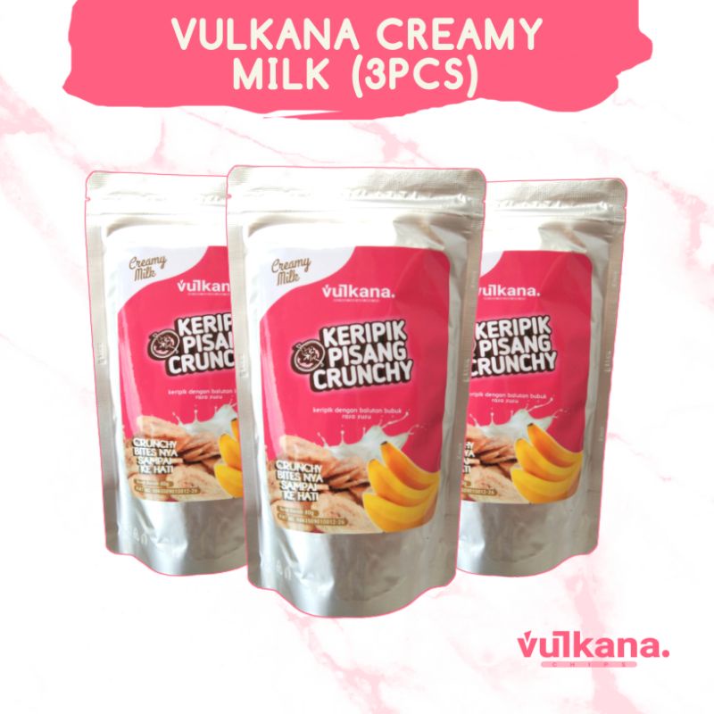

Keripik Pisang Vulkana rasa susu 80g isi 3pcs