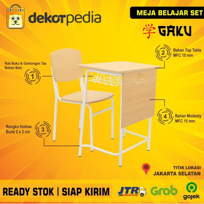 

meja kursi belajar set / meja kursi sekolah set gaku (dalam kota) sry77