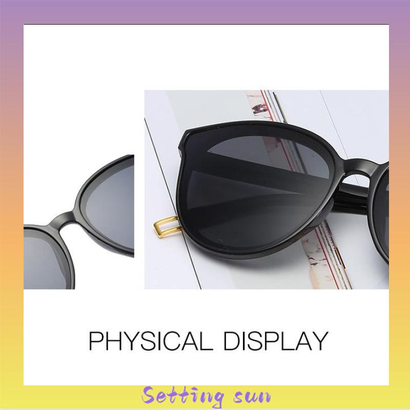 Kacamata Korean Retro Mata Kucing Kacamata Hitam Anti-UV Wanita Sunglasses TN