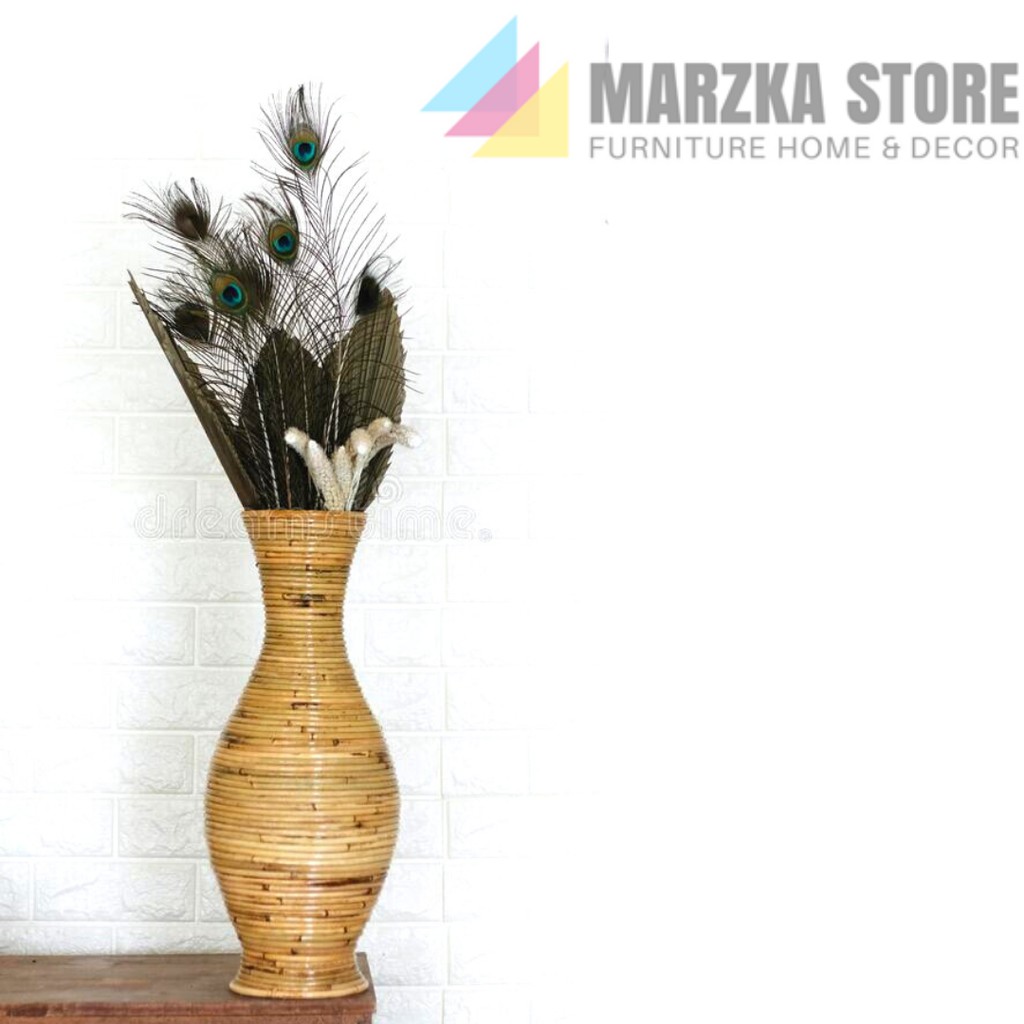 PROMO Vas Bunga Rotan Alami Guci Rotan Asli 50 cm Vas PROMO Vas Bunga Rotan Alami Guci Rotan Asli 50 cm Vas