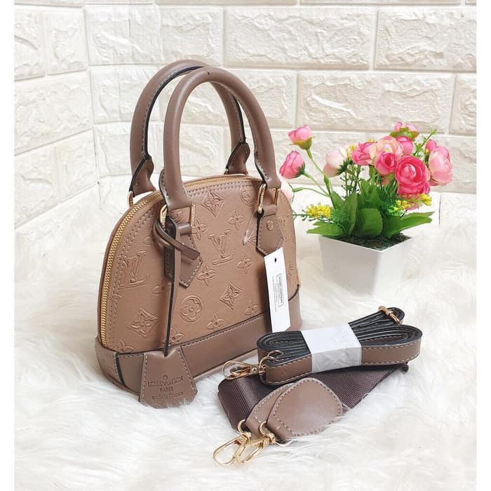 TAS BATAM TAS WANITA IMPORT TAS LV ALMA MINI SELEMPANG FULL EMBOSS - Hitam