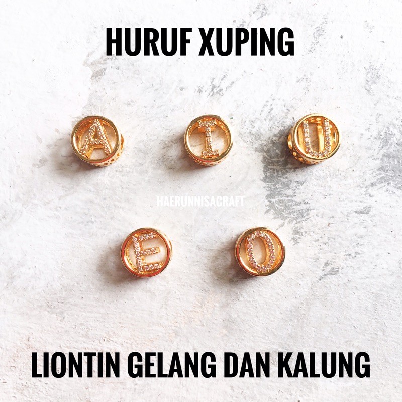 Huruf xuping bulat AIUEO (untuk charm gelang)