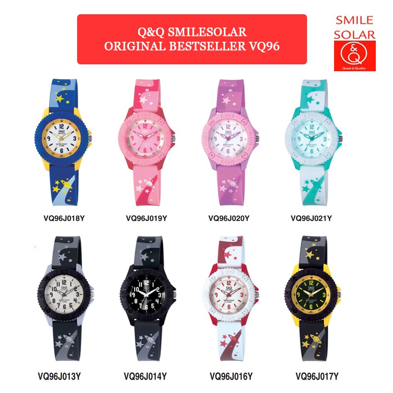 SALE  7.7 Jam Tangan Anak Colorful Casual Rubber Analog Original Q&amp;Q QNQ QQ VQ96 VQ96J Series