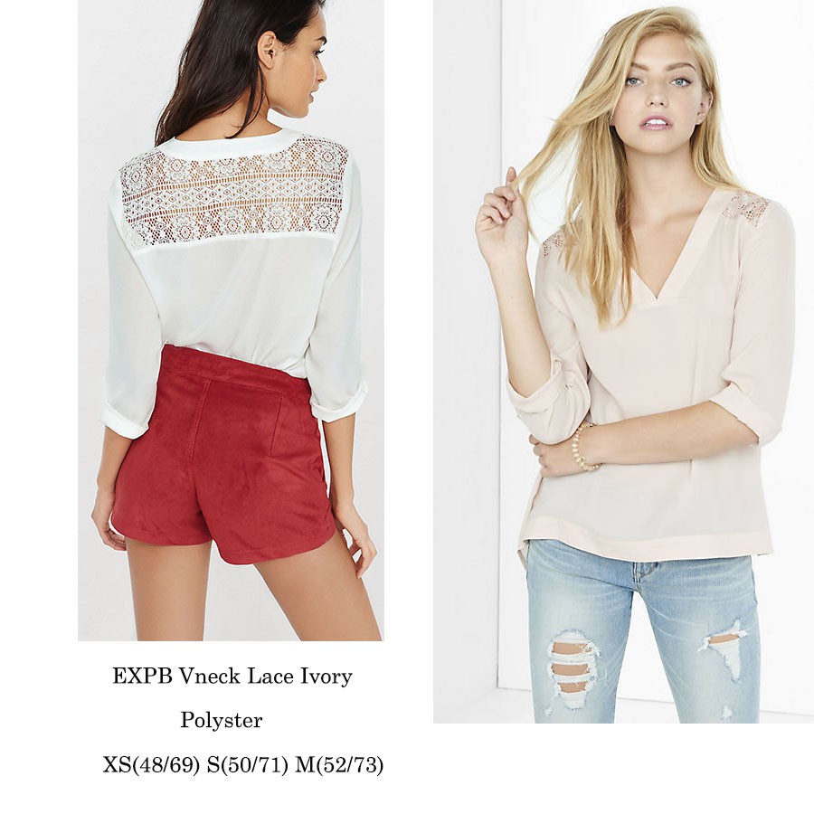 Express Vneck Lace Ivory